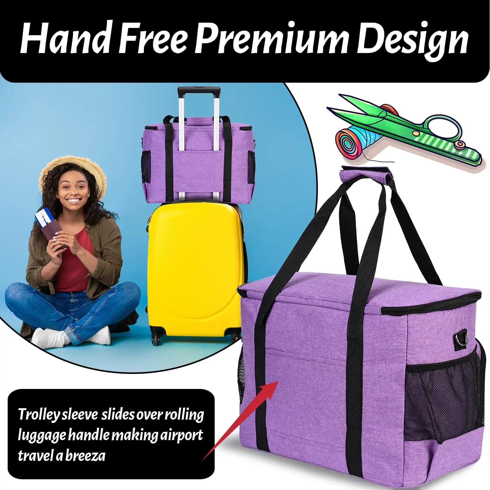 Sac de transport rembourré pour machine à coudre avec organisateur d'accessoires slide 4
