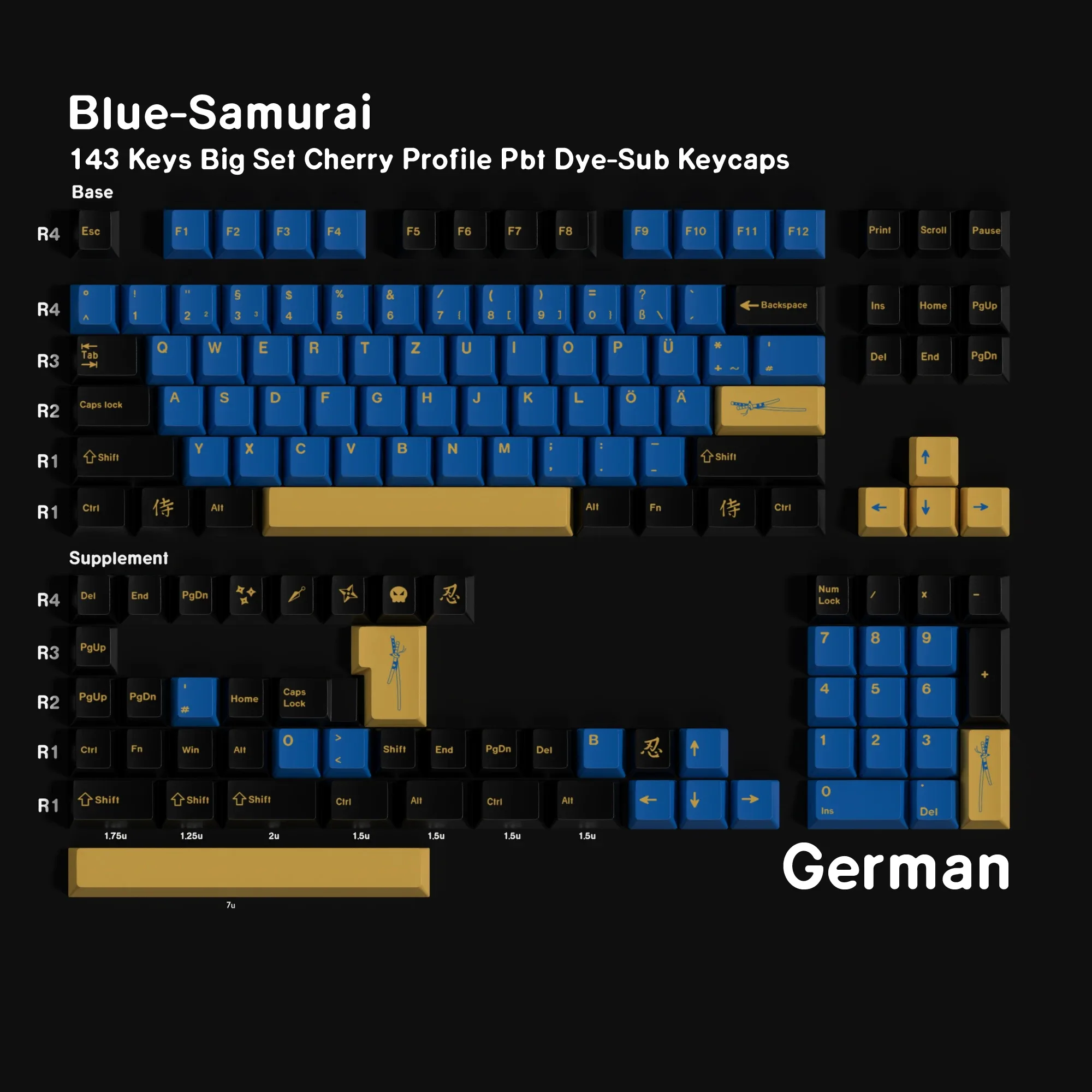 Set de touches PBT Profil Cherry - Disposition ISO-DE slide 15