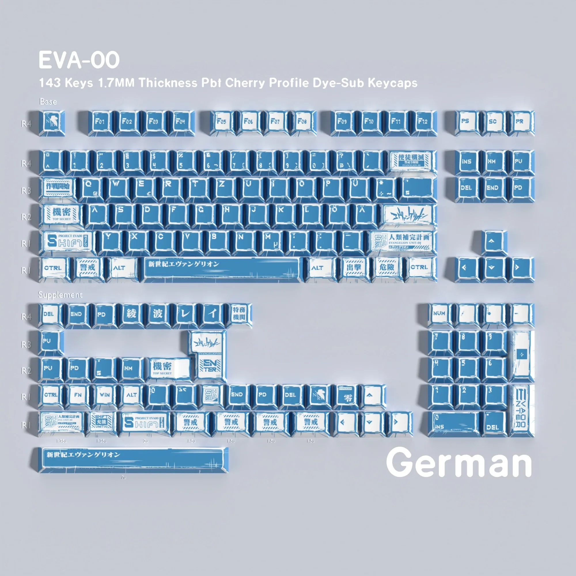 Set de touches PBT Profil Cherry - Disposition ISO-DE slide 13