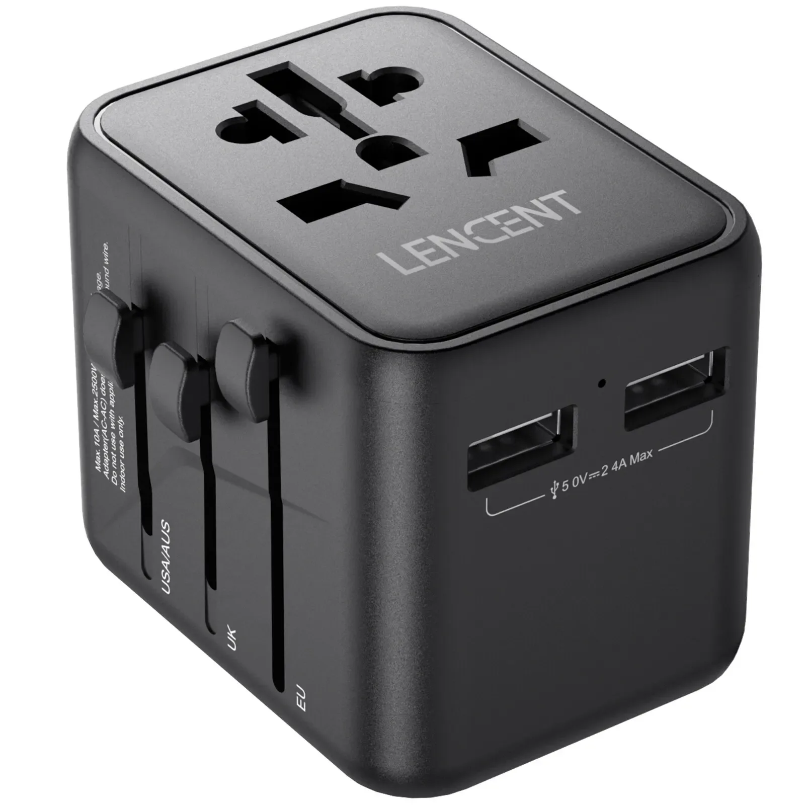 LENCENT Adaptateur de Voyage Universel avec 2 Ports USB - Prises EU, UK, USA, AUS slide 7