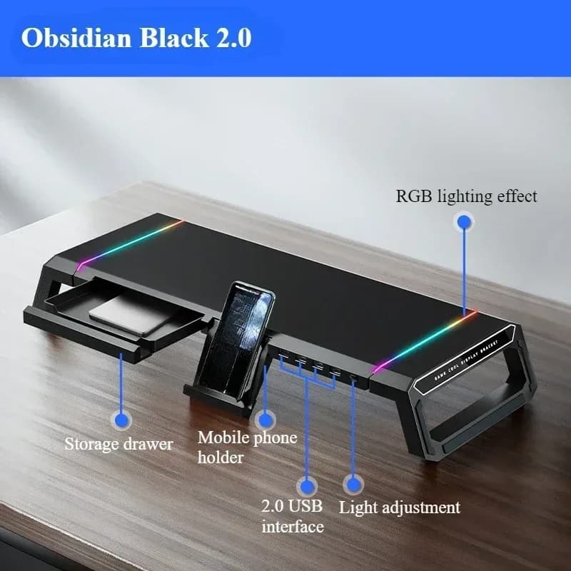 Support de moniteur multifonction pliable avec hub USB et rangement intégré slide 7