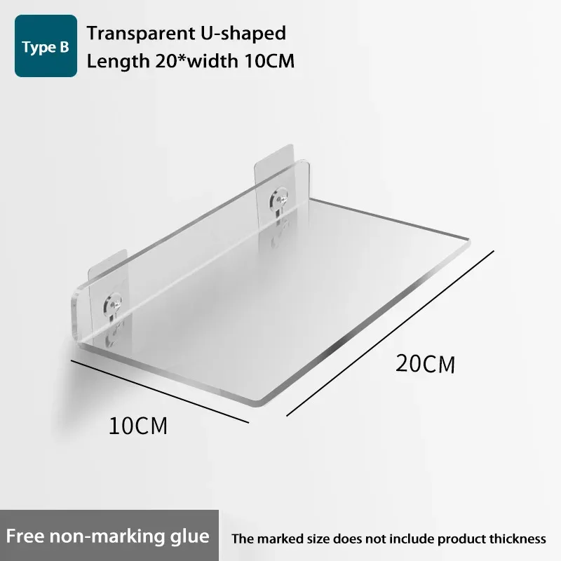 Étagère murale en acrylique auto-adhésive et amovible slide 8