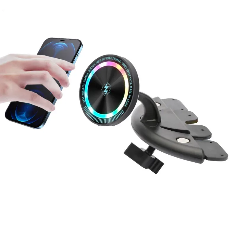 Support de voiture magnétique MagSafe avec chargeur sans fil pour fente CD - Image 1