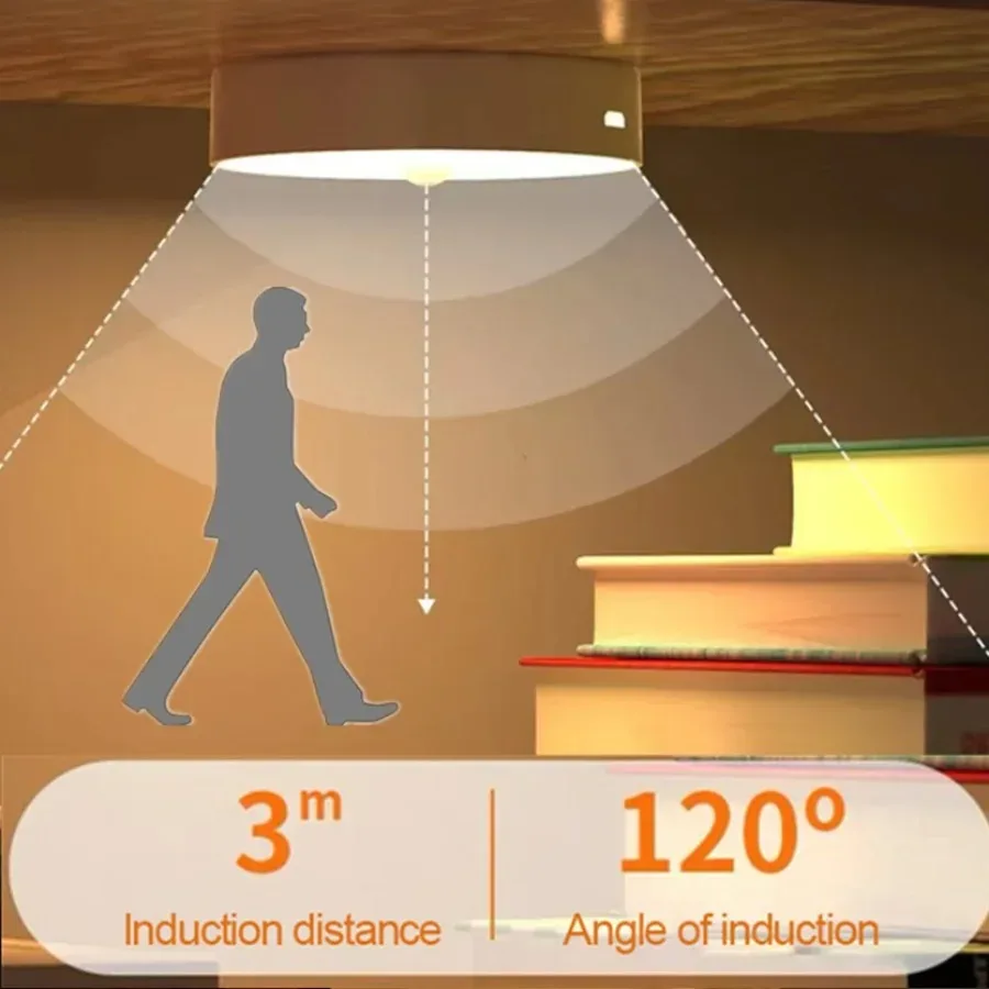 Veilleuse LED à Détecteur de Mouvement Rechargeable USB - Éclairage Sans Fil pour Placard et Escaliers slide 3