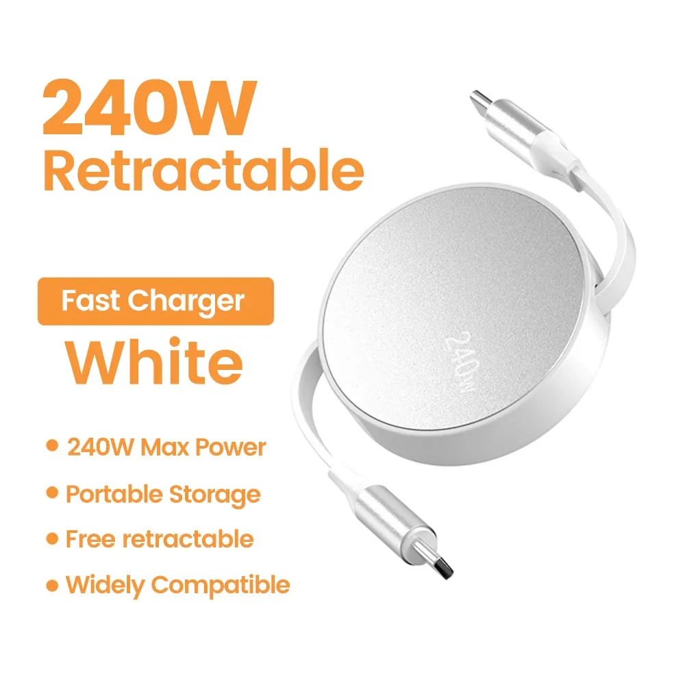 Câble USB-C vers USB-C rétractable de charge rapide 240W PD slide 8