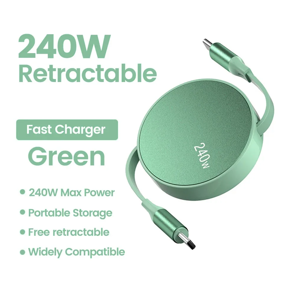 Câble USB-C vers USB-C rétractable de charge rapide 240W PD slide 11