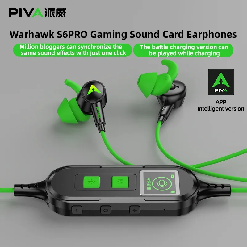 Écouteurs Gaming PIVA S6 Pro USB-C : Son Surround 7.1, Charge Rapide PD 27W, Carte Son Intégrée et Application de Contrôle