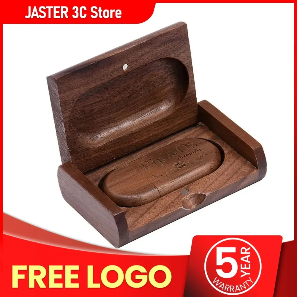 Clé USB en bois JASTER avec coffret - Logo personnalisé gratuit