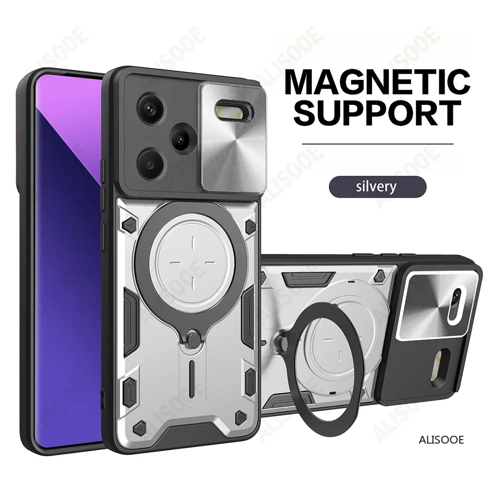 Coque de Protection avec Cache Caméra Coulissant et Anneau Support pour Xiaomi Redmi Note 13 / 13 Pro / 13 Pro Plus 5G slide 7