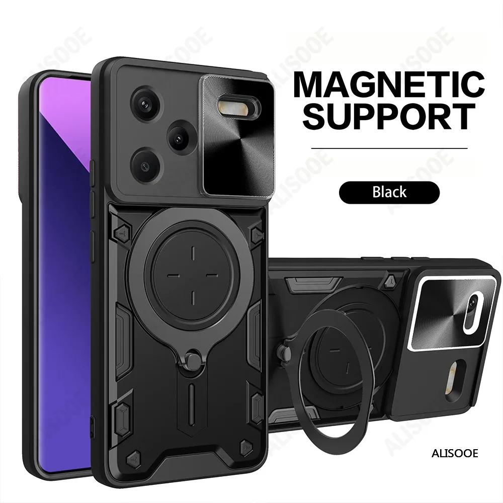 Coque de Protection avec Cache Caméra Coulissant et Anneau Support pour Xiaomi Redmi Note 13 / 13 Pro / 13 Pro Plus 5G slide 9