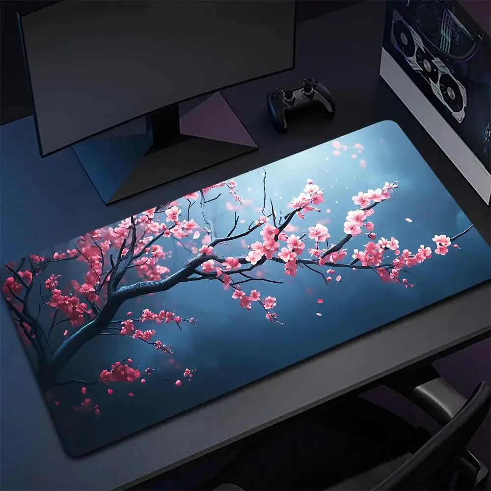 Grand tapis de souris style japonais - Fleurs de cerisier - Image 1