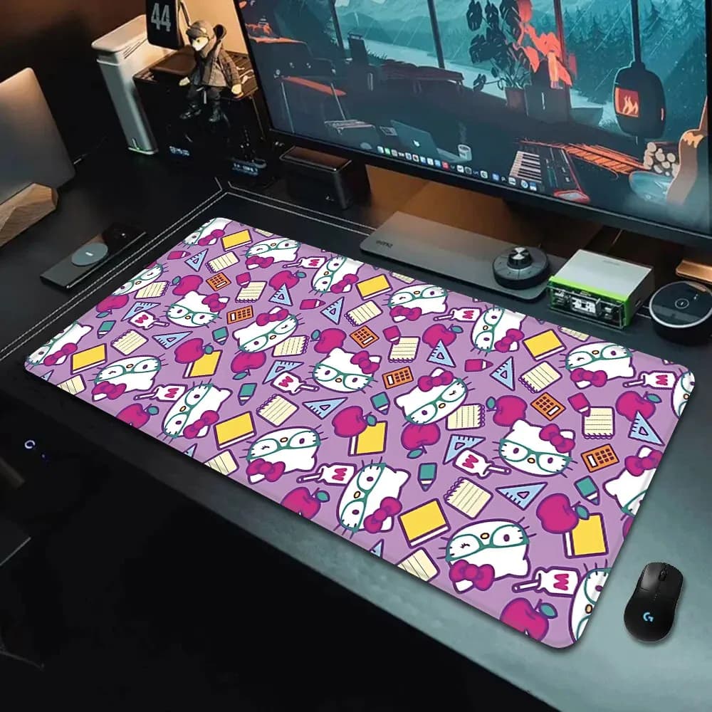 Tapis de souris Gaming Hello Kitty Rose XXL (90 x 40 cm) - Bords cousus et antidérapant slide 9