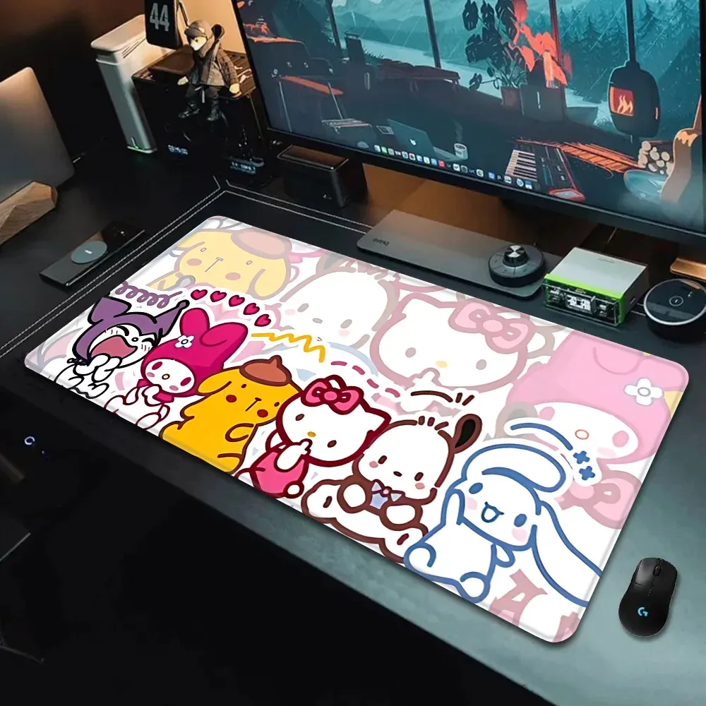 Tapis de souris Gaming Hello Kitty Rose XXL (90 x 40 cm) - Bords cousus et antidérapant slide 12