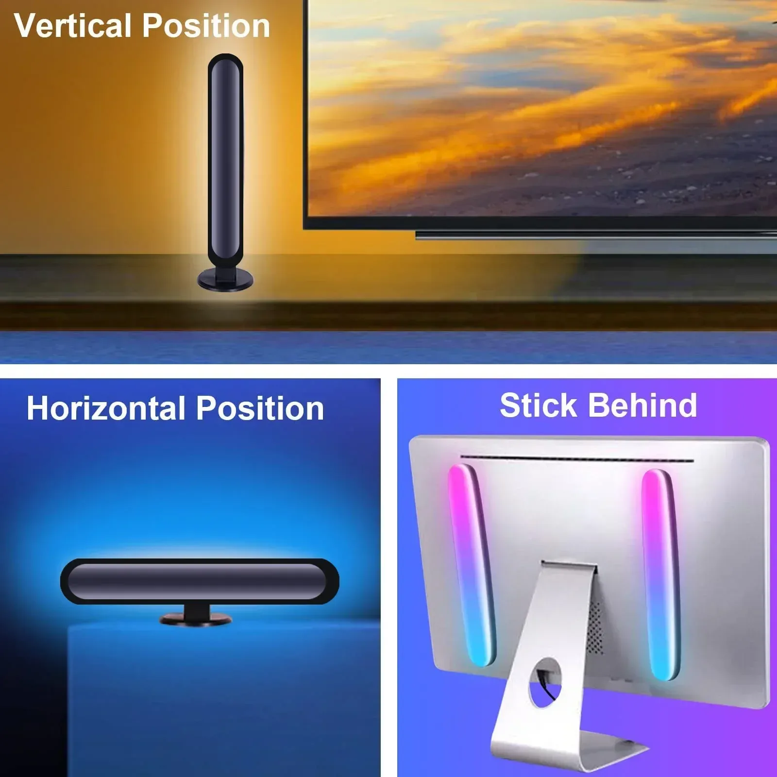 Barre lumineuse LED RGB intelligente WiFi Tuya avec synchronisation musicale et capteur de mouvement slide 5