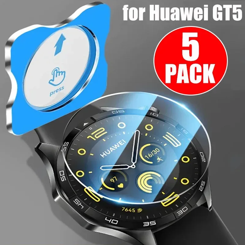 Protection d'écran en verre trempé pour Huawei Watch GT 5 (46mm/41mm) avec kit d'installation facile