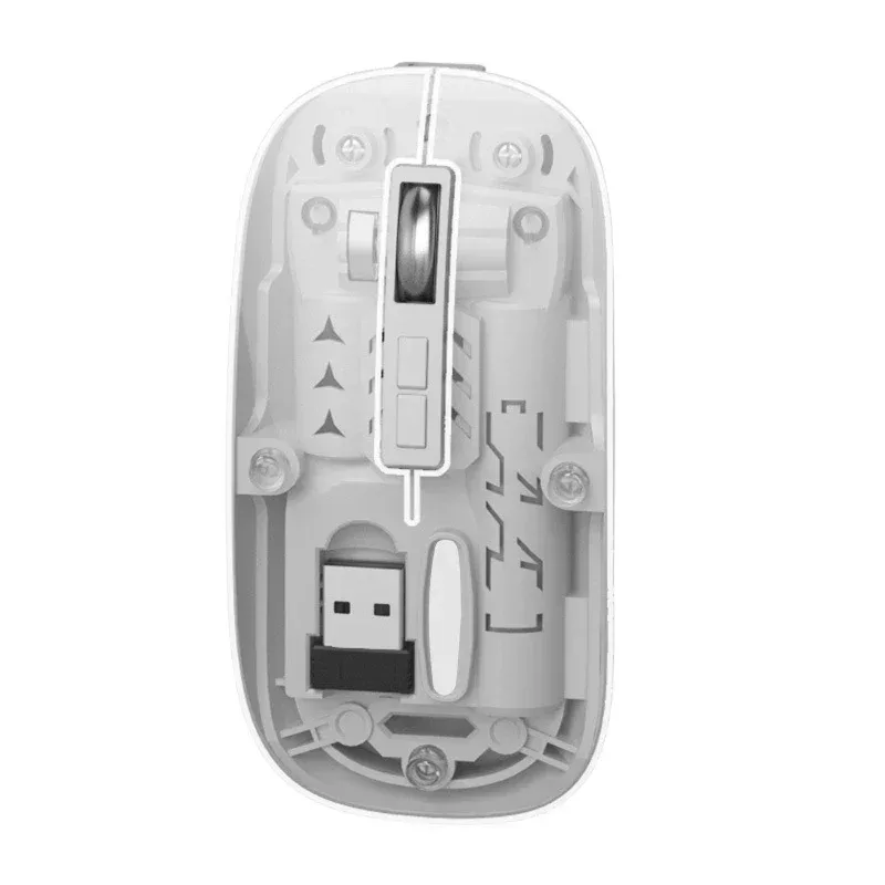 Souris sans fil transparente rechargeable, Bluetooth et 2,4 GHz, silencieuse - Image 5