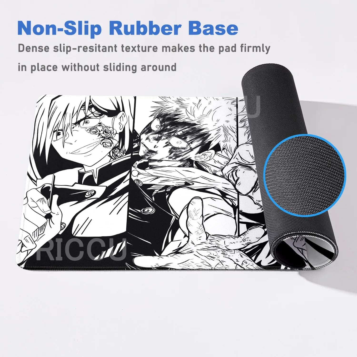 Tapis de souris XXL Jujutsu Kaisen - Gojo Satoru - 60x30 cm - Noir - Image 5