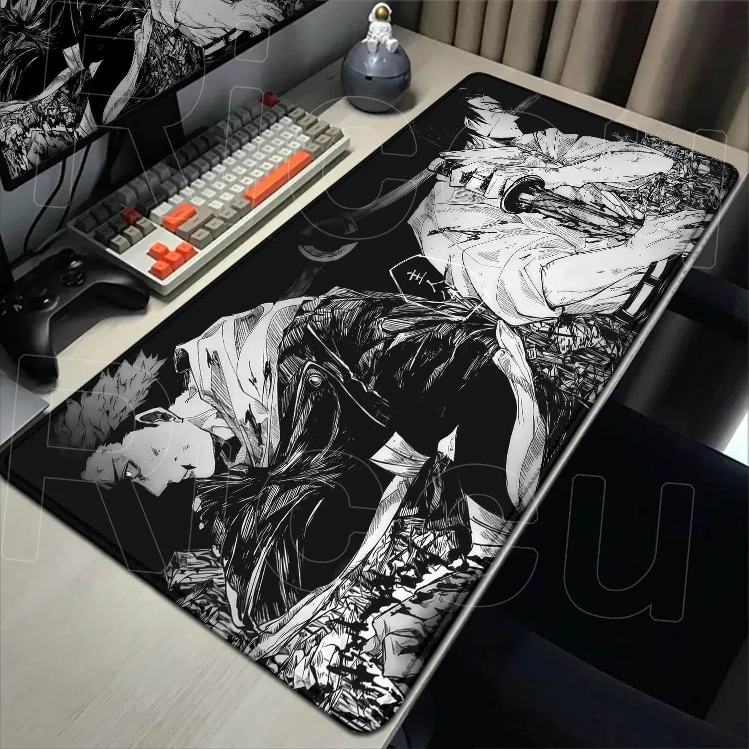 Tapis de souris XXL Jujutsu Kaisen - Gojo Satoru - 60x30 cm - Noir - Image 2