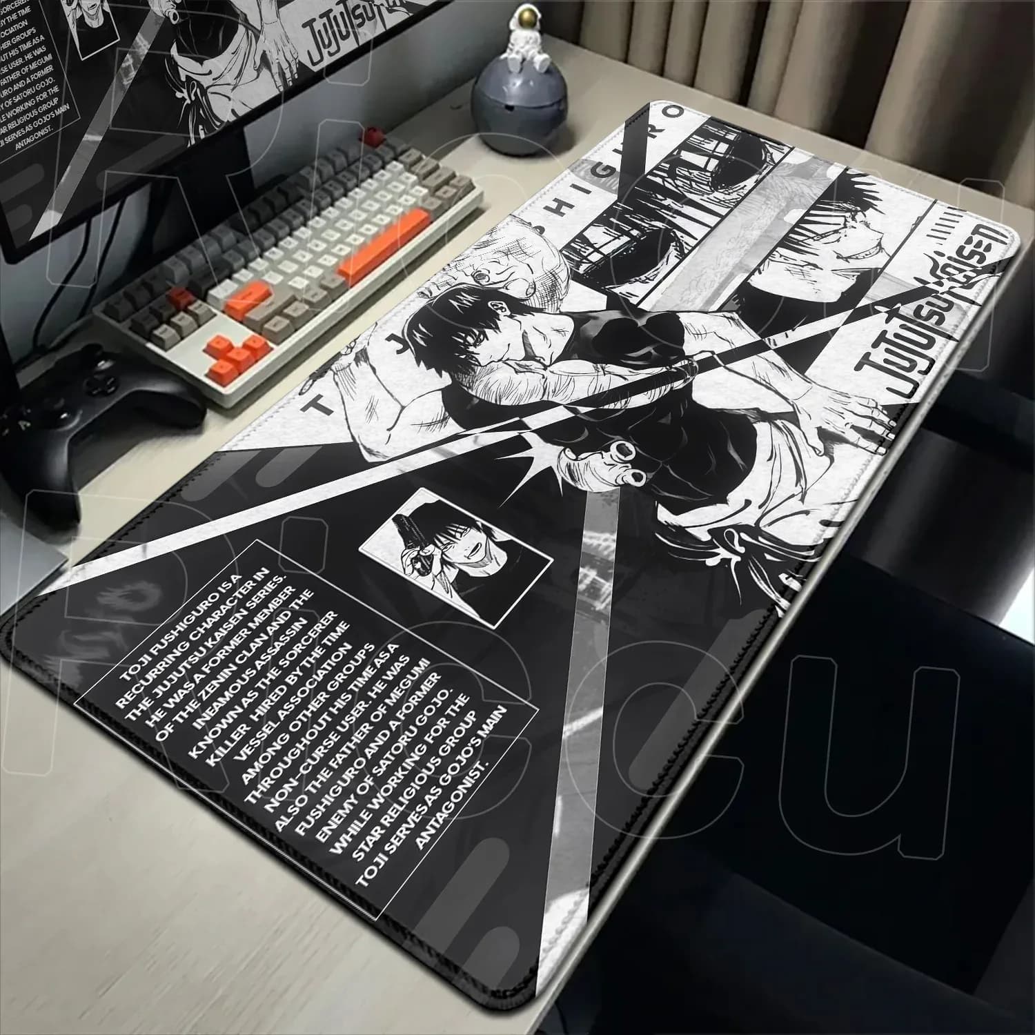 Tapis de souris XXL Jujutsu Kaisen - Gojo Satoru - 60x30 cm - Noir - Image 3