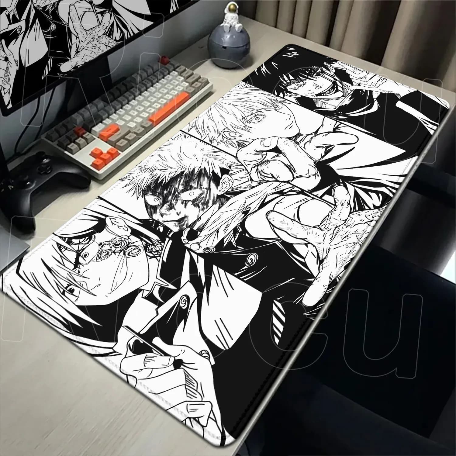 Tapis de souris XXL Jujutsu Kaisen - Gojo Satoru - 60x30 cm - Noir - Image 1