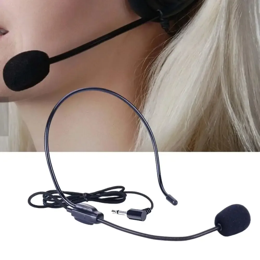 Microphone serre-tête filaire flexible avec prise Jack 3,5 mm