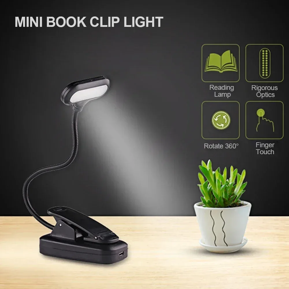Mini lampe de lecture LED flexible à clip - Image 2