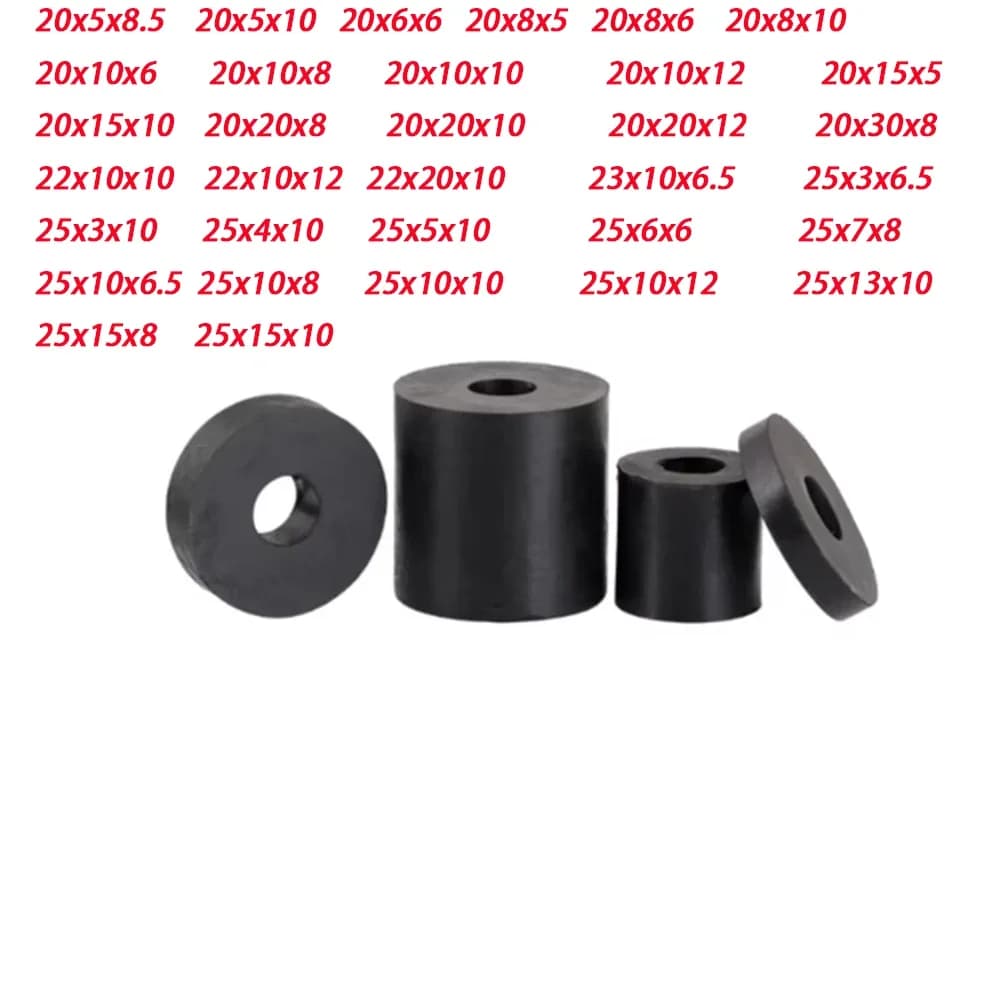 Patins de fixation circulaires en caoutchouc (Ø 20-25 mm) anti-vibrations et insonorisants - Image 1