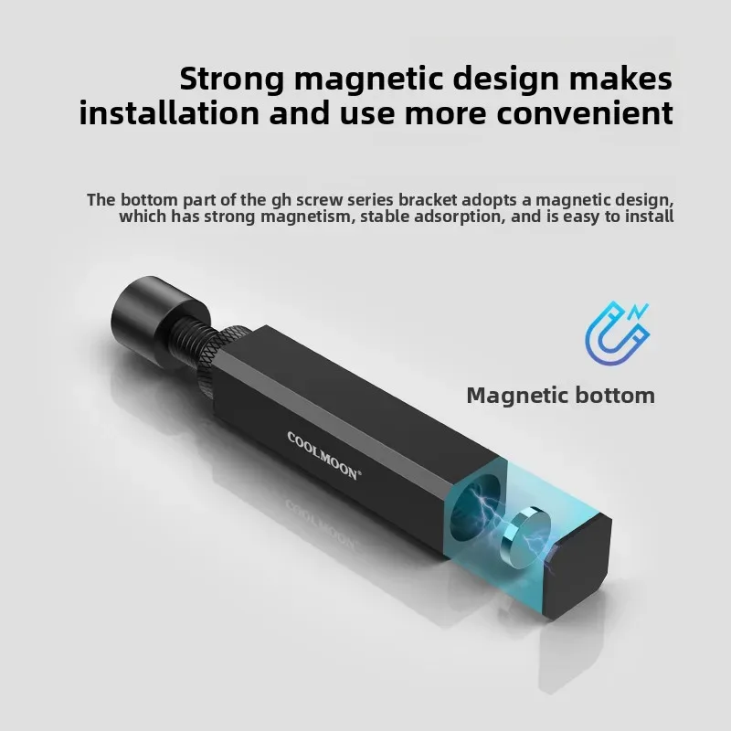 Coolmoon - Support de carte graphique (GPU) réglable en aluminium avec base magnétique - Image 3
