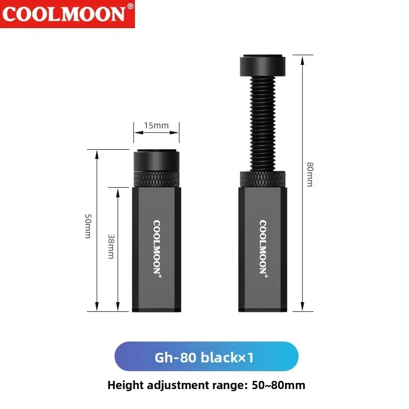Coolmoon - Support de carte graphique (GPU) réglable en aluminium avec base magnétique slide 9