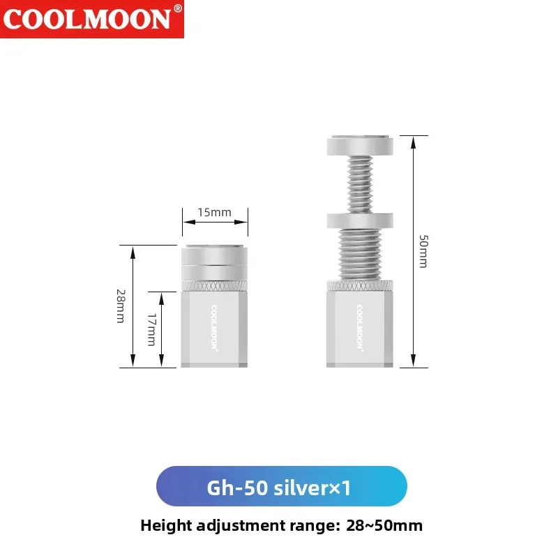 Coolmoon - Support de carte graphique (GPU) réglable en aluminium avec base magnétique slide 7