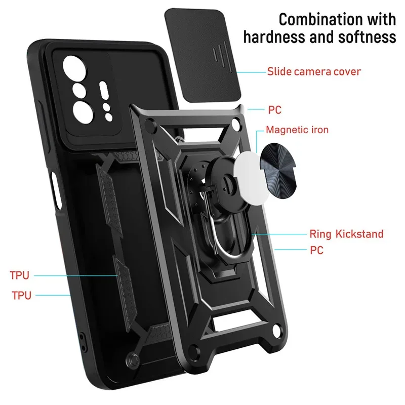 Coque Antichoc avec Cache-Caméra Coulissant et Support Magnétique pour Xiaomi Mi 11T / 11T Pro / 11 Lite / 12 Lite slide 3