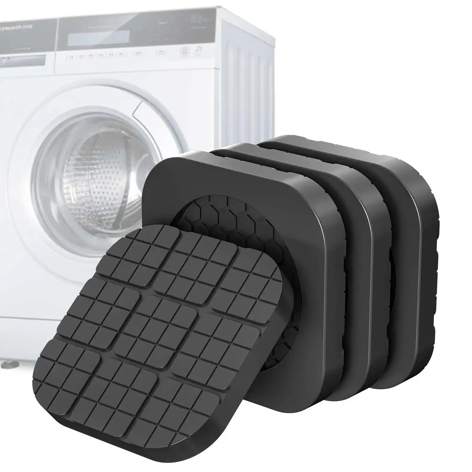 Lot de 4 patins antivibrations universels en caoutchouc pour lave-linge et meubles