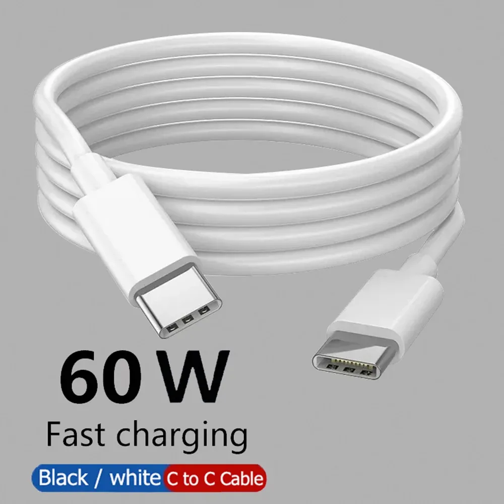 Câble USB-C vers USB-C de Charge Rapide PD 60W - 1m/2m/3m - Image 1