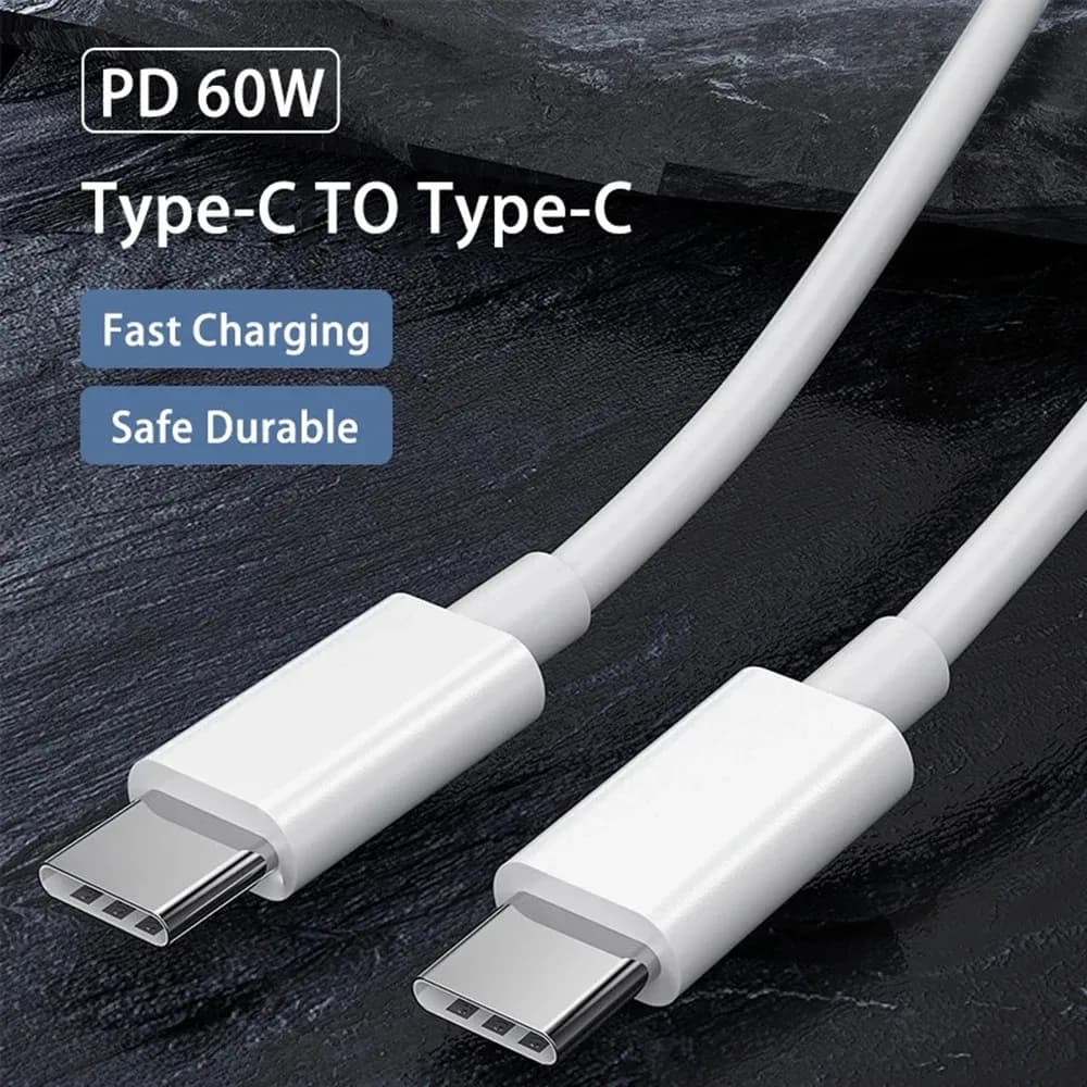Câble USB-C vers USB-C de Charge Rapide PD 60W - 1m/2m/3m - Image 2