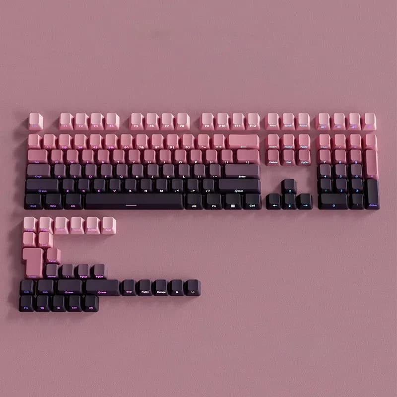 Set de Keycaps PBT Double Shot pour Clavier Mécanique - Profil OEM - Noir et Gris - Lettrage Latéral Rétroéclairé slide 17