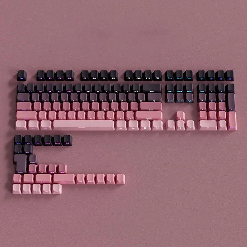 Set de Keycaps PBT Double Shot pour Clavier Mécanique - Profil OEM - Noir et Gris - Lettrage Latéral Rétroéclairé slide 16