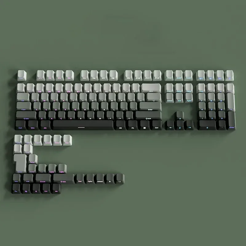 Set de Keycaps PBT Double Shot pour Clavier Mécanique - Profil OEM - Noir et Gris - Lettrage Latéral Rétroéclairé slide 12