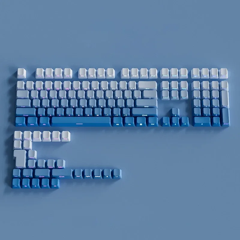 Set de Keycaps PBT Double Shot pour Clavier Mécanique - Profil OEM - Noir et Gris - Lettrage Latéral Rétroéclairé slide 9