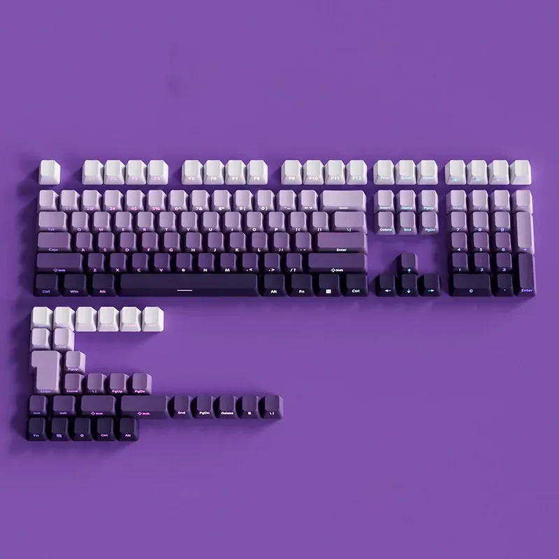 Set de Keycaps PBT Double Shot pour Clavier Mécanique - Profil OEM - Noir et Gris - Lettrage Latéral Rétroéclairé slide 8