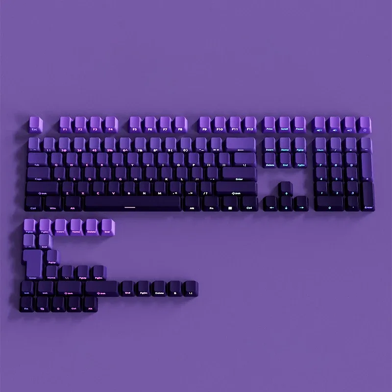 Set de Keycaps PBT Double Shot pour Clavier Mécanique - Profil OEM - Noir et Gris - Lettrage Latéral Rétroéclairé slide 7