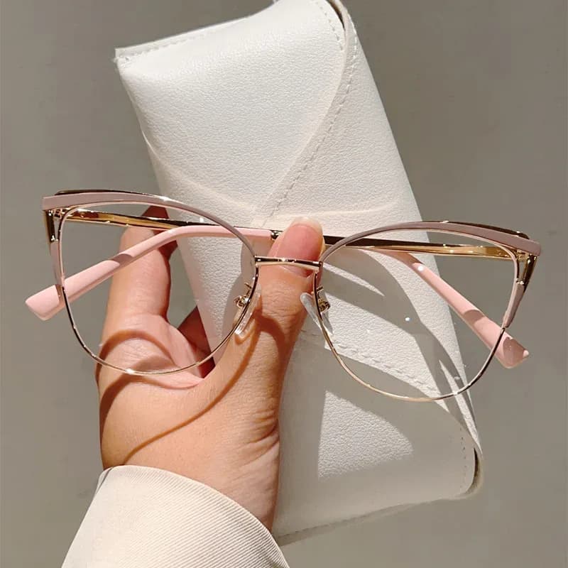 Lunettes anti-lumière bleue œil de chat en métal pour femme slide 12