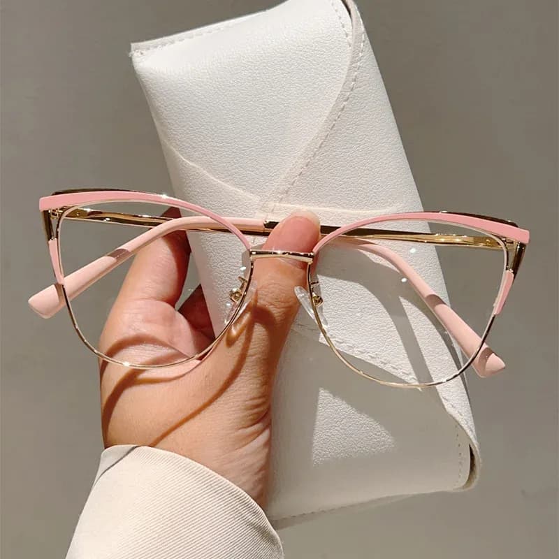 Lunettes anti-lumière bleue œil de chat en métal pour femme slide 11