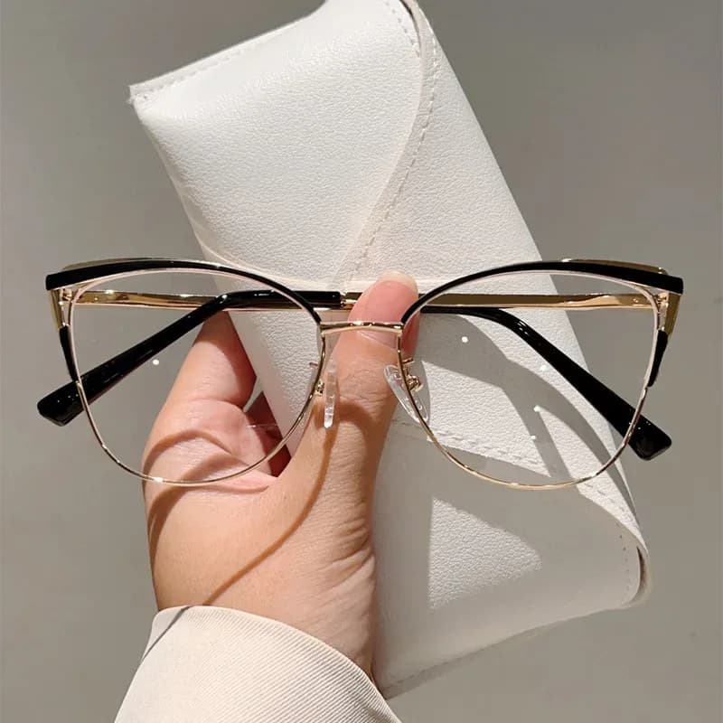 Lunettes anti-lumière bleue œil de chat en métal pour femme slide 13