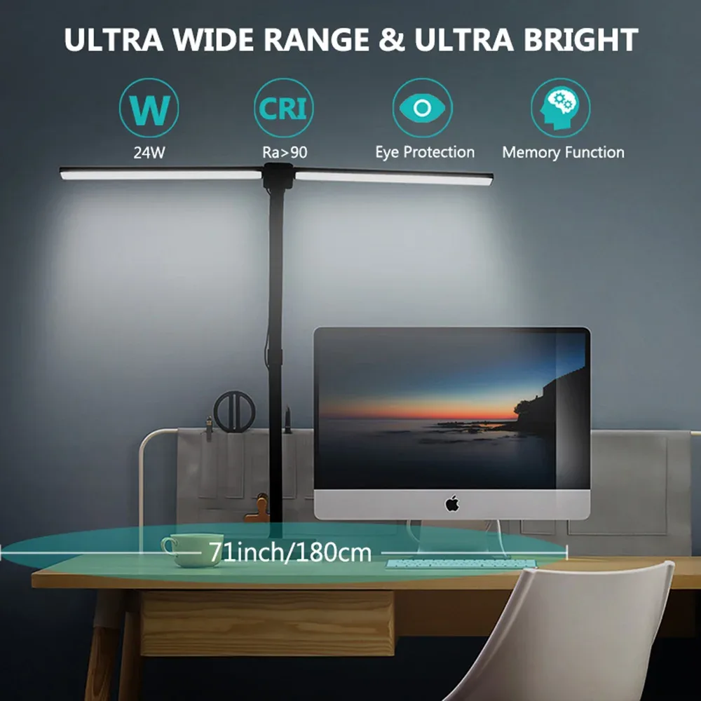 Lampe de bureau LED à double tête avec télécommande et intensité variable - 24W - Image 4