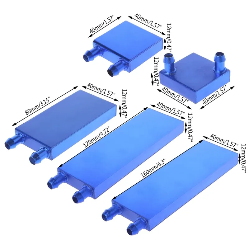 Bloc de refroidissement liquide en aluminium pour PC - Bleu - Image 6