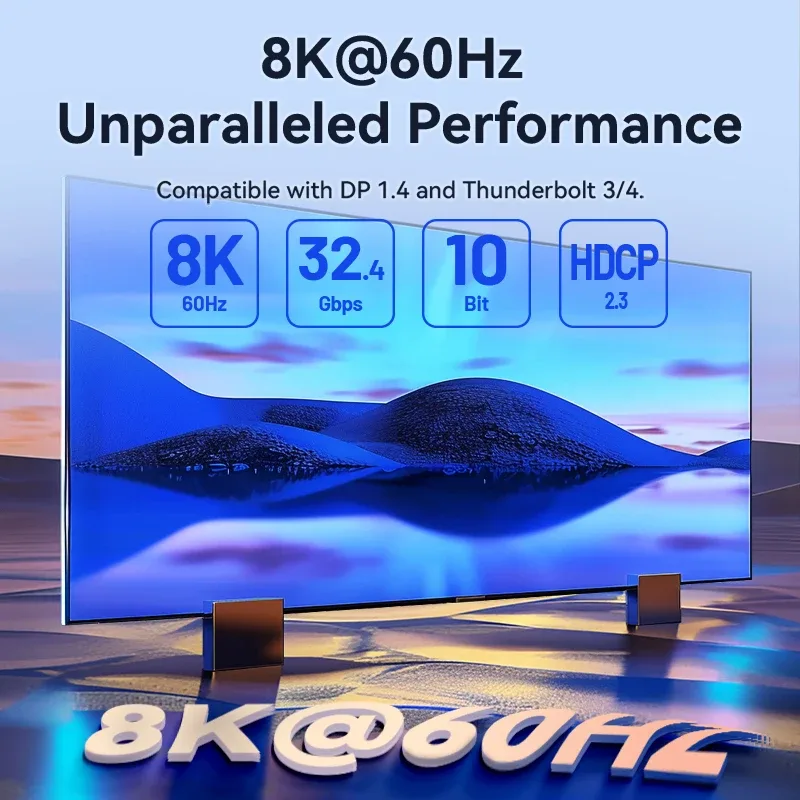 Câble Vention USB-C vers DisplayPort 8K 60Hz Bidirectionnel - Image 2