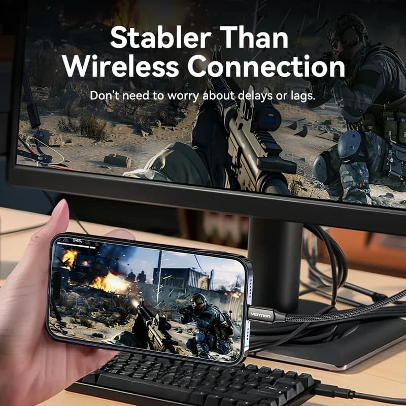 Câble Vention USB-C vers DisplayPort 8K 60Hz Bidirectionnel - Image 5