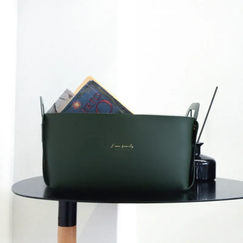 Grand vide-poche pliable en cuir PU - Plateau de rangement multifonction pour bureau et maison - Image 6
