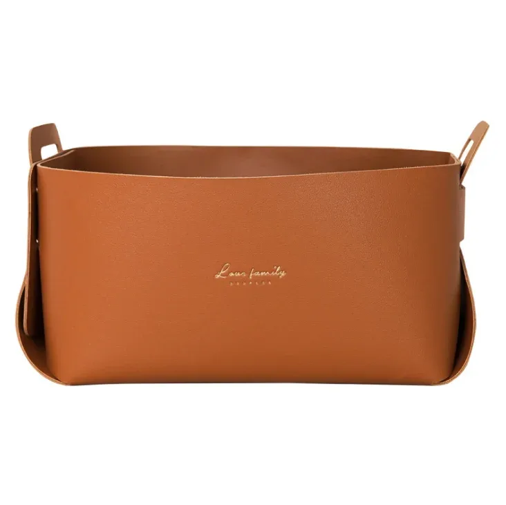 Grand vide-poche pliable en cuir PU - Plateau de rangement multifonction pour bureau et maison slide 7