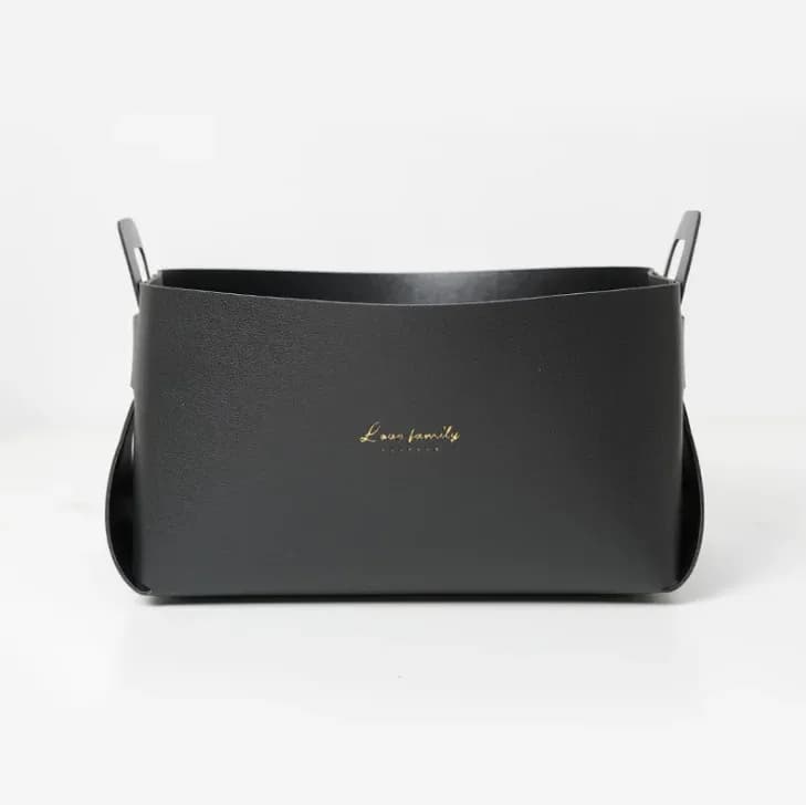 Grand vide-poche pliable en cuir PU - Plateau de rangement multifonction pour bureau et maison slide 12